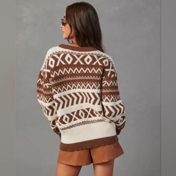 VICI Dean Abstract Print Pullover Sweater Size S P2P 25 - Picture 2 of 12